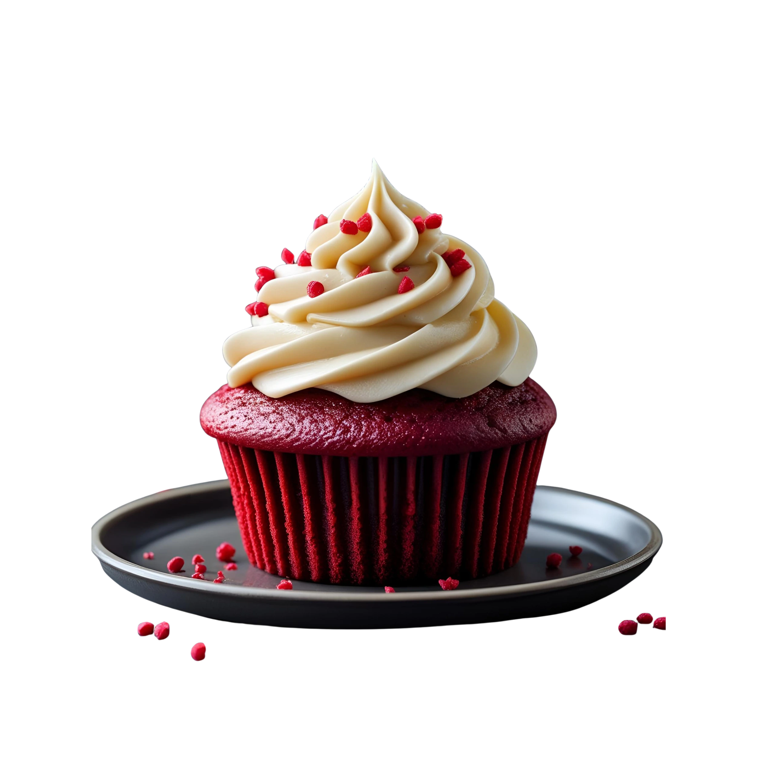 Red velvet cupcake with cream cheese frosting